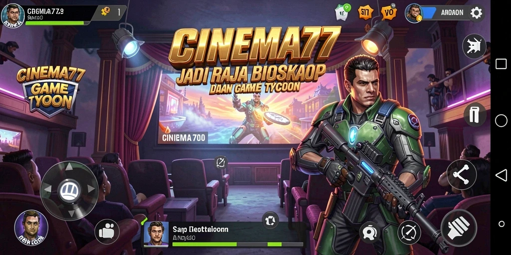 Tampilan gameplay dari CINEMA77 yang menarik dan penuh warna.