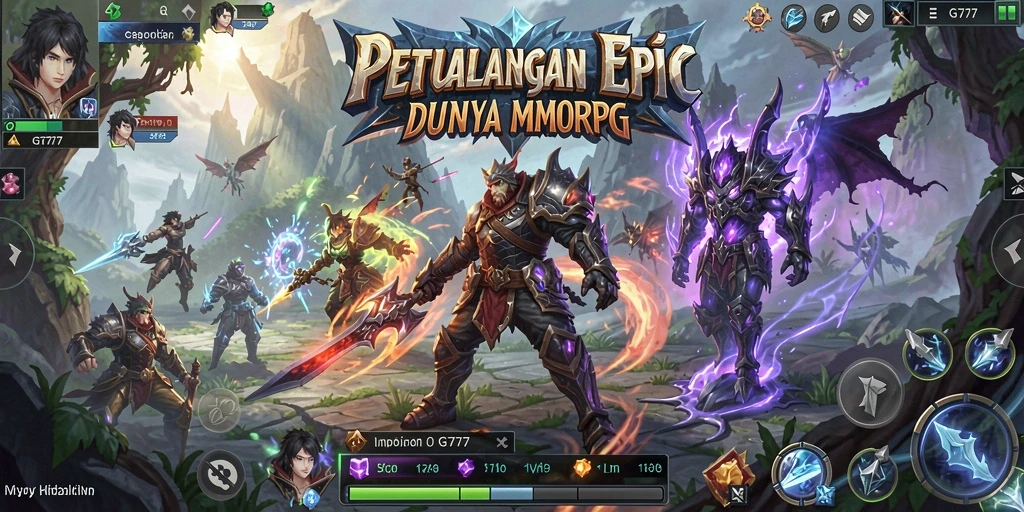 Screenshot GT777 menampilkan aksi seru dalam dunia MMORPG yang memukau.