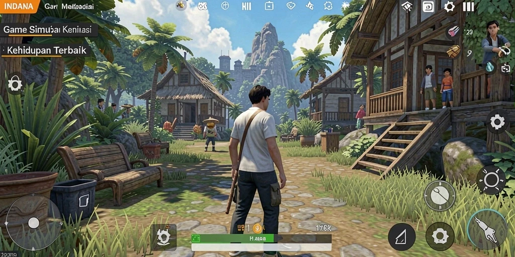 Tampilan gameplay menawan dari INDAAA yang menunjukkan interaksi karakter.