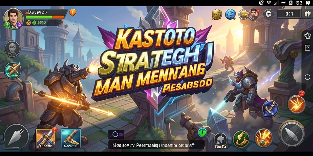 Screenshot gameplay KASTOTO menampilkan pertempuran yang intens dan strategi yang rumit.