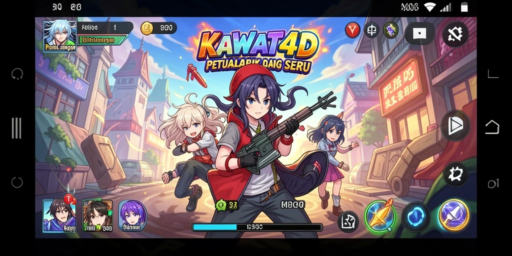 Tampilan gameplay KAWAT4D yang seru dan penuh warna.