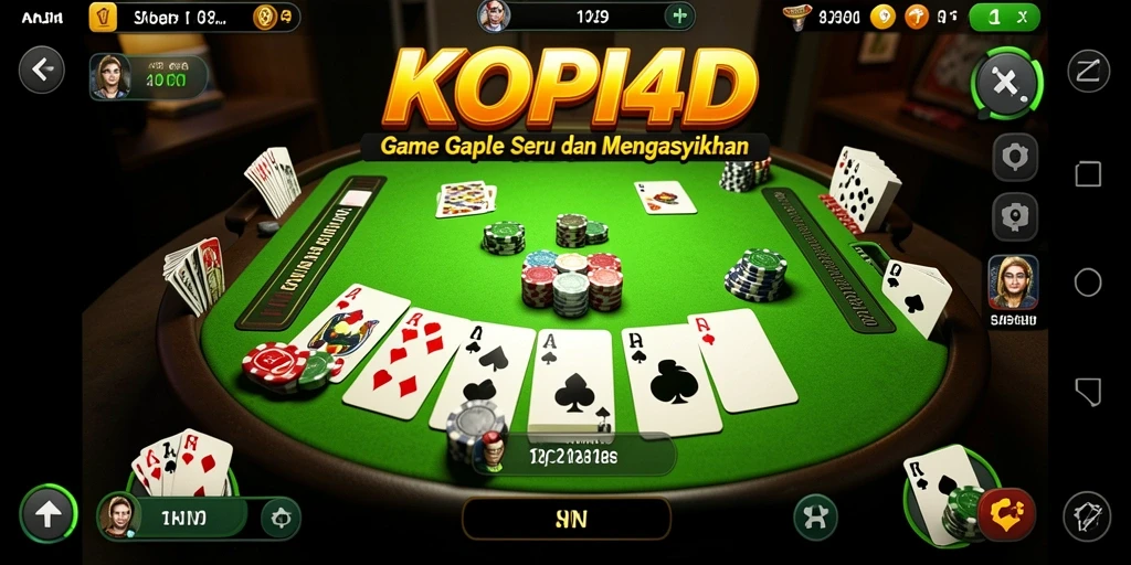 Tampilan screenshot gameplay KOPI4D dalam permainan Gaple yang seru.