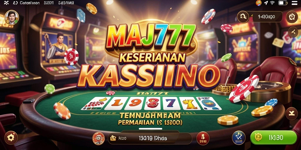Screenshot gameplay MAJ777 yang menunjukkan suasana kasino yang mendebarkan.