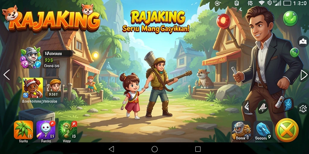 Tampilan gameplay yang cerah dan menarik di RAJAKING.