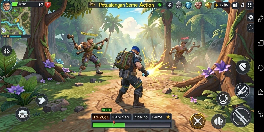 Screenshot RR789 menampilkan pertempuran seru dengan grafis menakjubkan.