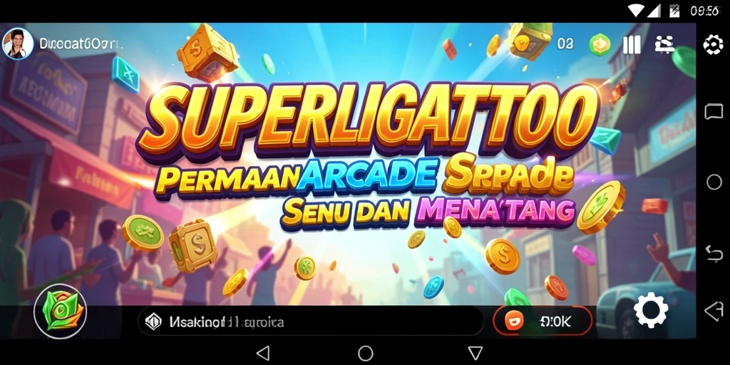 Screenshot utama gameplay <strong>SUPERLIGATOTO</strong> menunjukkan aksi seru dalam game Arcade.