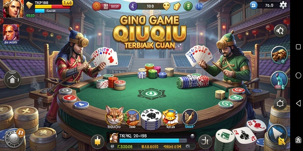 Tampilan gameplay QiuQiu yang seru dan menantang.