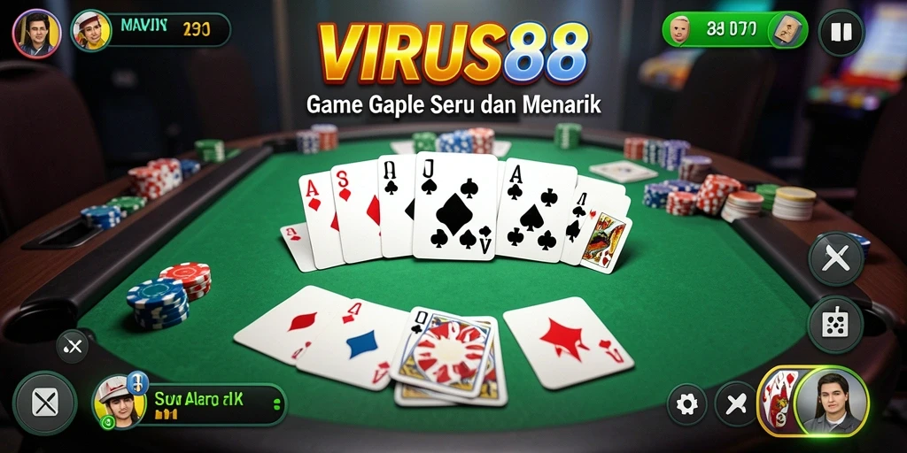 Tampilan permainan Gaple yang menarik di VIRUS88.