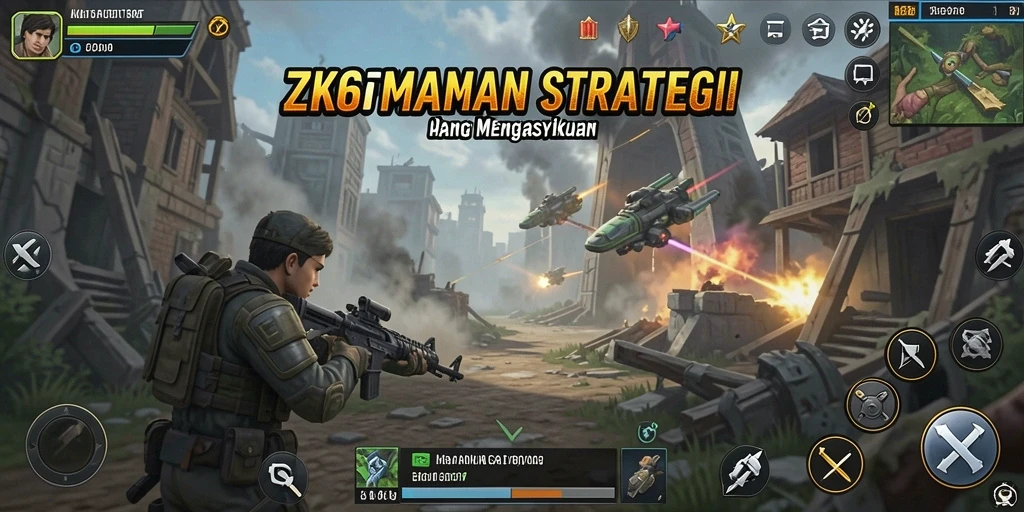 Tampilan gameplay menarik yang menunjukkan strategi pertempuran di ZK6.